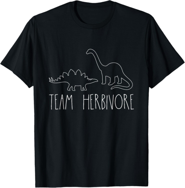 Team Herbivore Cute Dinosaur T-shirt Vegan Vegetarian Tee T-... - Image 2